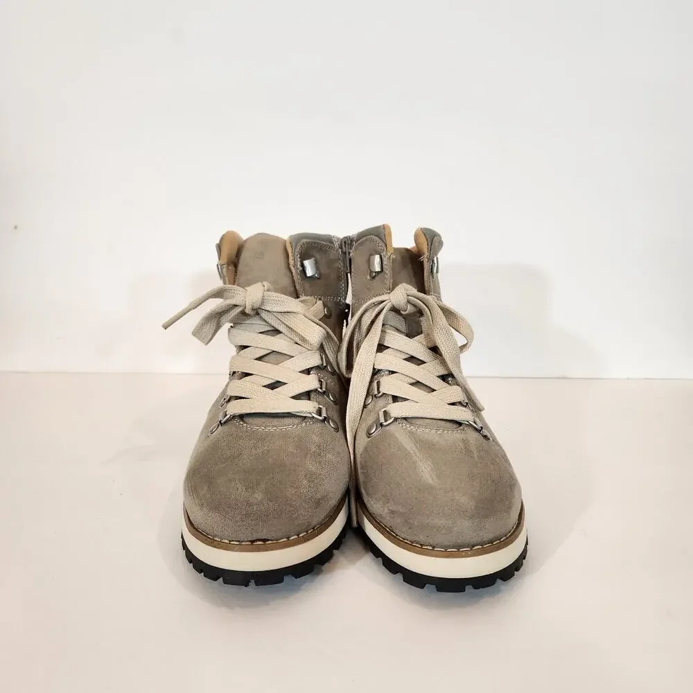 UNIVERSAL THREAD Jesse Taupe/Brown Faux Suede Lace Up Hiking Boot Womens 9.5